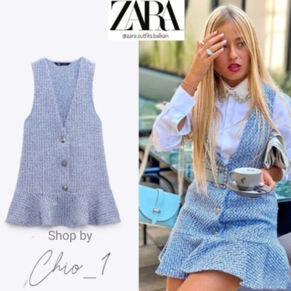 Zara Dresses & Skirts - Zara RUFFLED TEXTURED PINAFORE DRESS